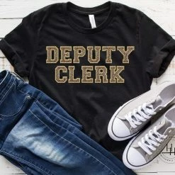 Hustle And Heart NC Faux Chenille And Glitter Letter Patch Tees Deputy Clerk Leopard Faux Chenille Letters Graphic Tee