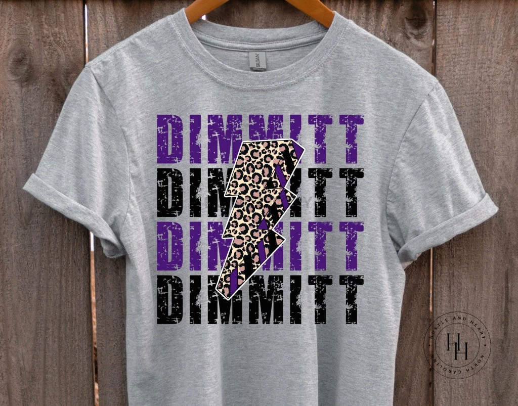 Hustle And Heart NC Dimmitt Purple/Black Lightning Bolt Graphic Tee