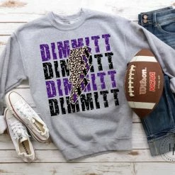 Hustle And Heart NC Dimmitt Purple/Black Lightning Bolt Graphic Tee