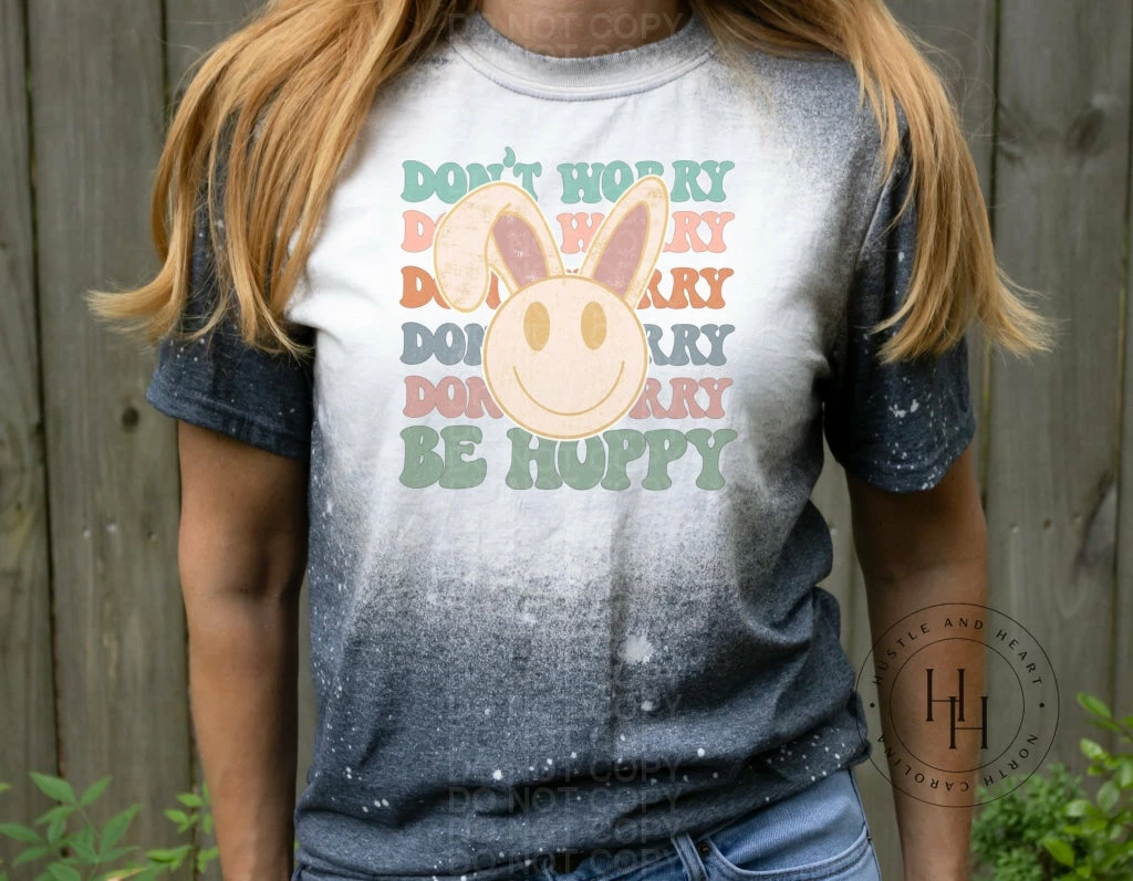 Hustle & Heart NC Transfers Don't Worry Be Hoppy Retro Bunny - SUBLIMATION TRANSFER