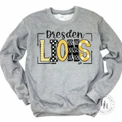 Hustle & Heart NC Dresden Lions Doodle Graphic Tee