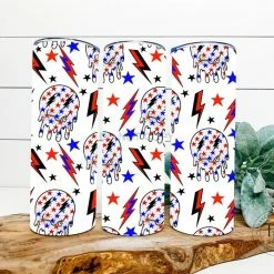 Hustle & Heart NC Tumbler Of The Week Drippy 4th Of July Completed 20oz Skinny Tumbler