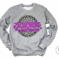 Hustle & Heart NC E.L.A.'s Custom Creations Faux Glitter Leopard Circle Designs