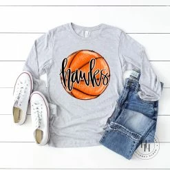 Hustle & Heart NC E-P Basketball Team Name Long Sleeves Basketball Designs