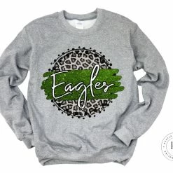 Hustle & Heart NC Eagles Green/White With Black Outline