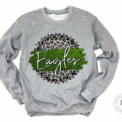 Hustle & Heart NC Eagles Green/White With Black Outline