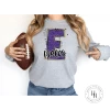 Hustle & Heart NC School Doodle Designs Eagles Purple/Yellow Glitter Varsity Doodle