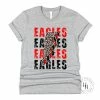 Hustle And Heart NC Eagles Red Lightning Bolt Graphic Tee