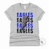 Hustle And Heart NC Eagles Royal Blue Lightning Bolt Graphic Tee