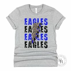 Hustle And Heart NC Eagles Royal Blue Lightning Bolt Graphic Tee