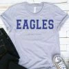 Hustle And Heart NC Eagles Royal/Silver Faux Chenille Letters Graphic Tee