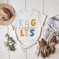 Hustle & Heart NC Eagles Water Color Graphic Tee Mascot Pride