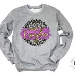 Hustle & Heart NC Eldorado Eagles Faux Glitter Leopard Circle Designs
