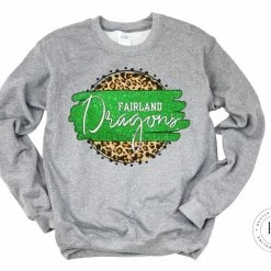 Hustle & Heart NC Fairland Dragons Green/White Tan Leopard Faux Glitter Leopard Circle Designs