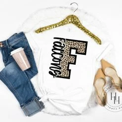 Hustle & Heart NC Falcons Leopard Team Mascot - Low Heat Screenprint Transfer