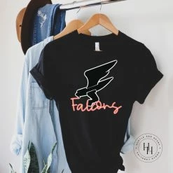 Hustle & Heart NC Falcons Red Neon Mascot