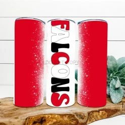 Hustle & Heart NC Falcons Red/Black Completed 20oz Skinny Tumbler