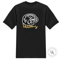 Hustle & Heart NC Falcons Yellow Neon Mascot Neon Mascots