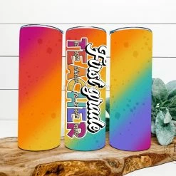 Hustle & Heart NC First Grade Teacher Completed 20oz Skinny Tumbler Tumbler Of The Week