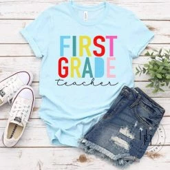 Hustle & Heart NC Transfers First Grade Teacher Screenprint Transfer