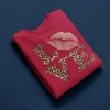 Hustle & Heart NC Leopard Love And Rose Gold Kisses Valentine's Day Graphic Tee