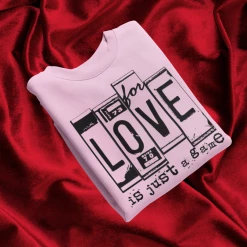 Hustle & Heart NC For Love Is Just A Game License Plate Pink Valentine's Day Graphic Tee