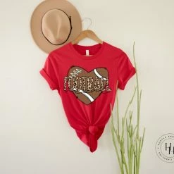 Hustle & Heart NC Mascot Pride Football Mom Leopard Graphic Tee