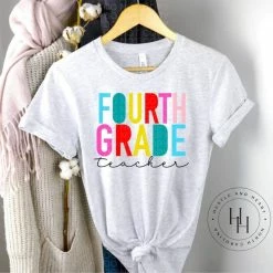 Hustle & Heart NC Fourth Grade Teacher Screenprint Transfer Transfers