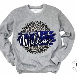 Hustle & Heart NC Franklin Simpson Wildcats Faux Glitter Leopard Circle Designs