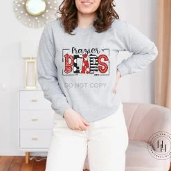 Hustle & Heart NC Frazier Bears Red/Black/White Doodle Graphic Tee School Doodle Designs