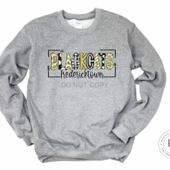 Hustle & Heart NC Fredericktown Blackcats Doodle Graphic Tee School Doodle Designs