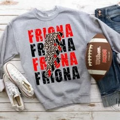 Hustle And Heart NC Friona Red/Black Lightning Bolt Graphic Tee