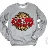 Hustle & Heart NC Frostproof Bulldogs Faux Glitter Leopard Circle Designs