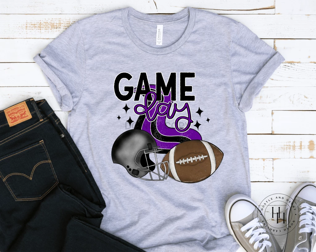 Hustle & Heart NC Game Day Purple Graphic Tee