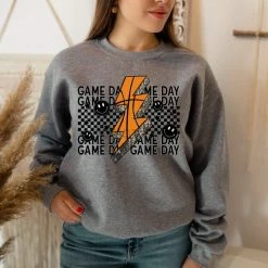 Hustle & Heart NC Basketball Designs Game Day Retro Bolt Graphic Tee