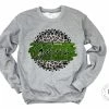 Hustle & Heart NC Faux Glitter Leopard Circle Designs Gators Green/Black With White Outline