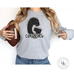 Hustle & Heart NC School Doodle Designs Generals Gold Glitter Varsity Doodle