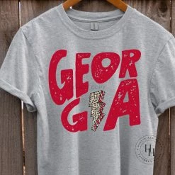 Hustle And Heart NC Georgia Lightning Bolt Graphic Tee