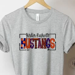 Hustle & Heart NC Gordon Rushville Mustangs Doodle Graphic Tee