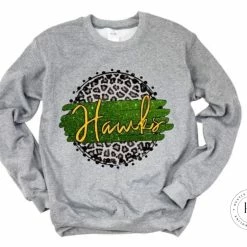 Hustle & Heart NC Green Hawks And Yellow Gold Faux Glitter Leopard Circle Designs