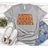 Hustle & Heart NC Greenfield Orange Repeating Graphic Tee Repeating Mascot Designs