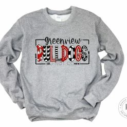 Hustle & Heart NC School Doodle Designs Greenview Bulldogs Doodle Graphic Tee