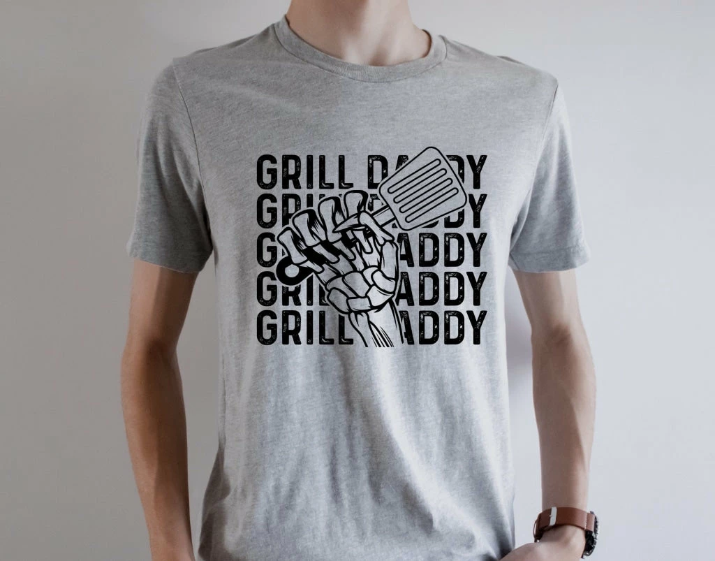 Hustle And Heart NC Father's Day Grill Daddy Graphic Tee