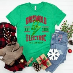 Hustle & Heart NC Griswold Electric Graphic Tee Christmas