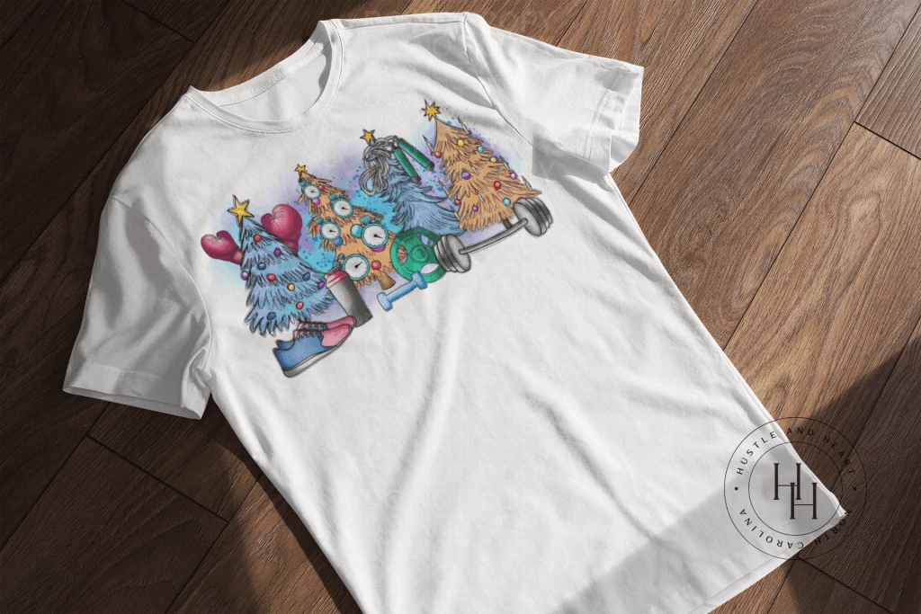 Hustle & Heart NC Gym/Fitness Christmas Tree - SUBLIMATION TRANSFER