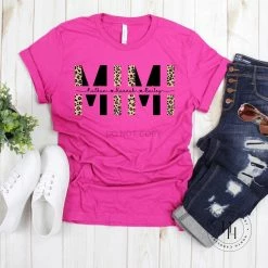 Hustle & Heart NC Half Leopard Customizable MIMI Graphic Tee Customizable Name Tees