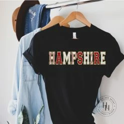 Hustle And Heart NC Faux Chenille And Glitter Letter Patch Tees Hampshire Faux Chenille Letters Graphic Tee