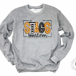 Hustle & Heart NC Hartem Stags Doodle Graphic Tee School Doodle Designs