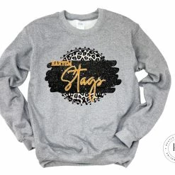 Hustle & Heart NC Hartem Stags With Grey Leopard Faux Glitter Leopard Circle Designs