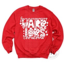 Hustle & Heart NC Have A Very Merry Christmas Warriors Screenprint Transfer